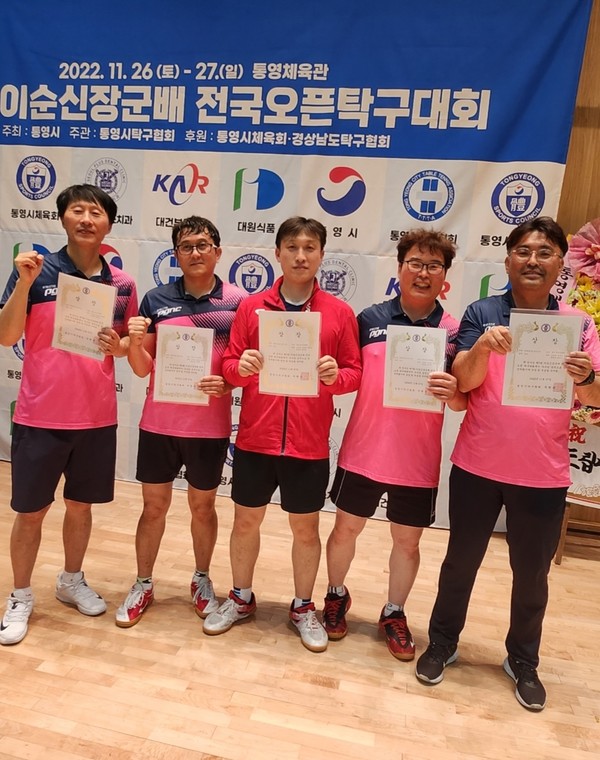 박승만, 김종운, 고용욱, 문영진, 정재훈 회원으로 이뤄진 팀도 남자 2부 단체에서 우승을 거머줬다.