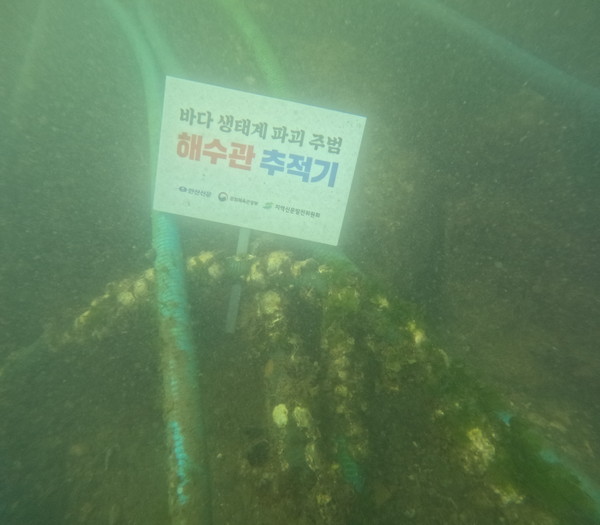 미수동 횟집거리 앞 도로를 확장하면서 횟집라인은 철거됐지만 폐해수관은 정리돼지 않은 상태.