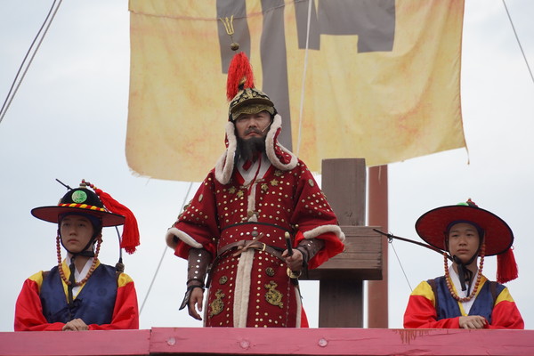 Tongyeong Hansan Daechup Festival Hansan Naval Battle Reenactment Scene